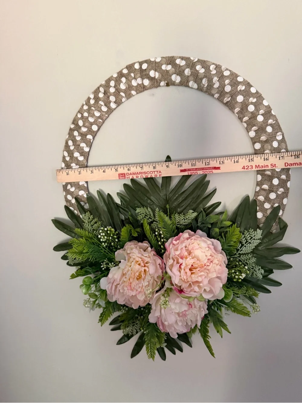 Large Wreath | Blush Pink Peony w/Green Foliage